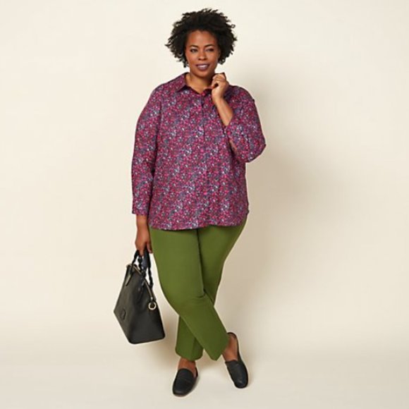 Isaac Mizrahi Live! Petite 24/7 Stretch Classic Ankle Pants | Vineyard Green - Picture 1 of 2